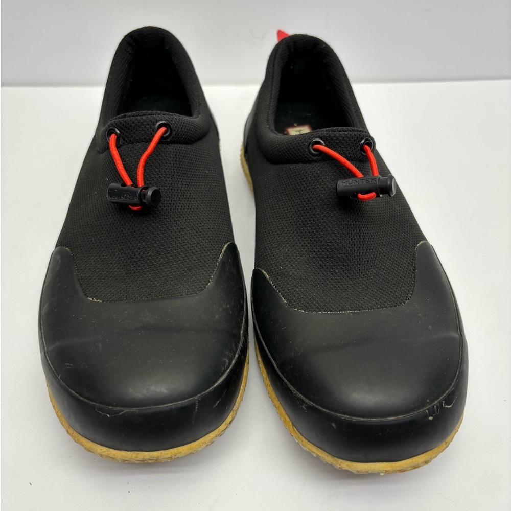 Hunter Black Slip-On Casual Shoes with Red Accent, SZ 9, box 33